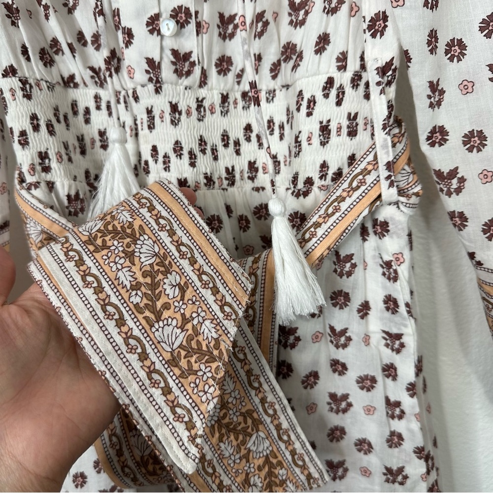 Cleobella Blakely midi dress cottagecore prairie bohemian floral v neck casual - Picture 5 of 13